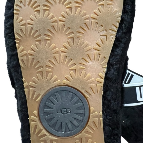 UGG Fluff Yeah Black & White Sandals/Slippers Size 9 - Picture 8 of 11